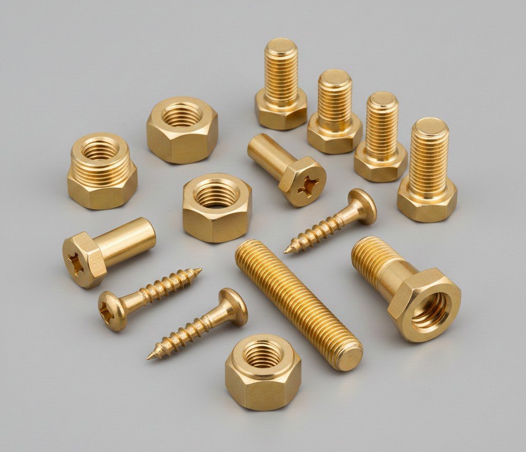 Assortment of Brass Screws and Nuts